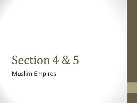 Section 4 & 5 Muslim Empires. Delhi Sultanate The Delhi Sultanate Around 1000 C.E. Muslim Turks and Afghans pushed into India In the 1100’s, the sultan,