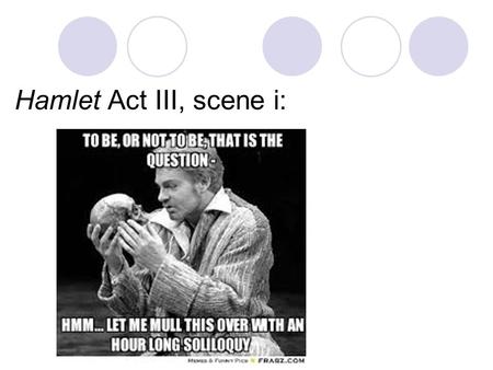 Hamlet Act III, scene i:. But first…some comic relief.