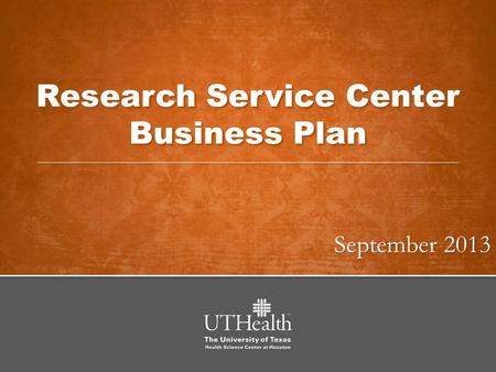 Research Service Center Business Plan September 2013.