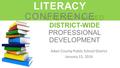 LITERACY-BASED DISTRICT-WIDE PROFESSIONAL DEVELOPMENT Aiken County Public School District January 15, 2016 LEADERS IN LITERACY CONFERENCE.