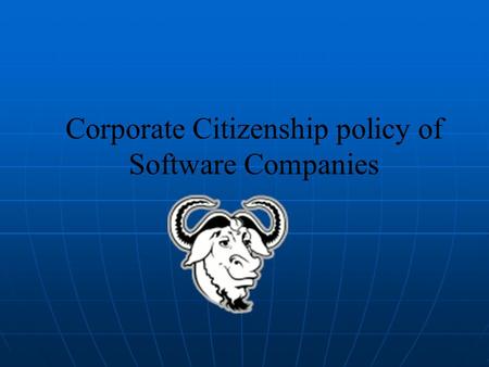 Corporate Citizenship policy of Software Companies.