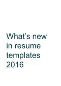 What’s new in resume templates 2016