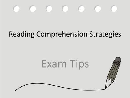 Reading Comprehension Strategies