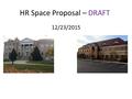 HR Space Proposal – DRAFT 12/23/2015. Phase 1 February– April, 2016 Most immediate opportunities: – UK Federal Credit Union Building (Export St.) – Reallocation.