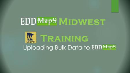 Training Uploading Bulk Data to Midwest. Click on My EDDMapS.