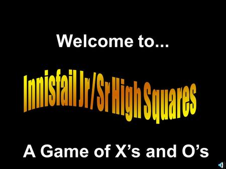 Welcome to... A Game of X’s and O’s. 789 456 123.