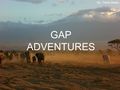 GAP ADVENTURES By: Terita Deare  An eco-tour and adventure tour company  An alternative to the resorts, cruises and motor coach tours  Unique and.