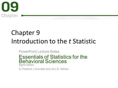 Chapter 9 Introduction to the t Statistic