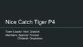 Nice Catch Tiger P4 Team Leader: Nick Gratzick Members: Spencer Provost Chiderah Onyeukwu.