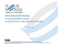 Helix Nebula Workshop on Interoperability among e-Infrastructures and Commercial Cloudsa Wrap-up This document produced by Members of the Helix Nebula.