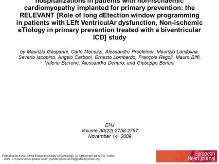 A simplified biventricular defibrillator with fixed long detection intervals reduces implantable cardioverter defibrillator (ICD) interventions and heart.