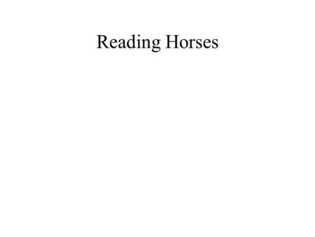 Reading Horses. How is this horse communicating?