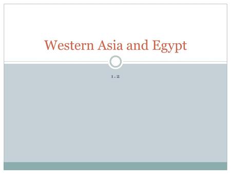 1.2 Western Asia and Egypt. Mesopotamia Land between rivers Tigris and Euphrates Fertile Crescent Sumerian City States  Cuneiform  Epic of Gilgemesh.