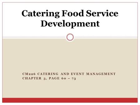 Catering Food Service Development