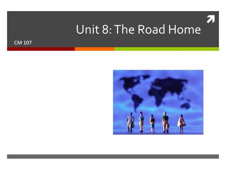  Unit 8: The Road Home CM 107. This week’s reading  Chapter 16: Effective Peer Reviews  Chapter 18: Understanding Grading.