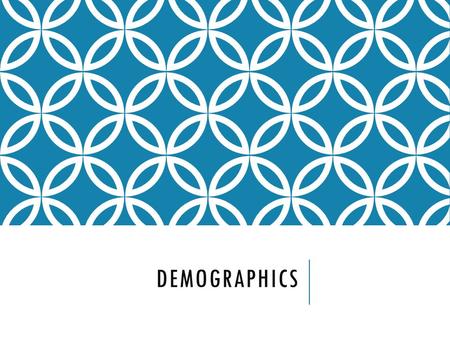 DEMOGRAPHICS.  Statistical study of the size, structure, and distribution of human populations and their response to changes in:  Birth (Birth Rates)