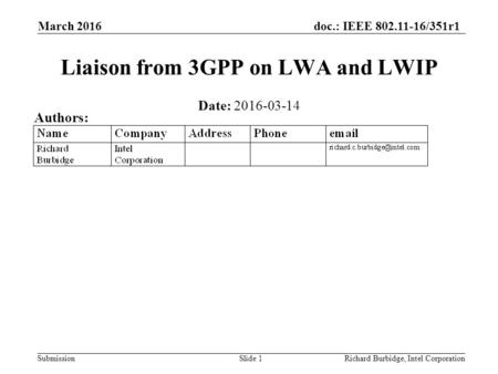 Liaison from 3GPP on LWA and LWIP