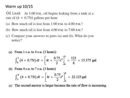 Warm up 10/15. Review: 1)Explain what is the FTC # 2. 2)Explain how to do each of these three problems a) b)C)