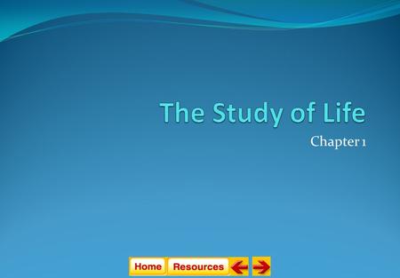 Chapter 1 The Study of Life Section 1: Introduction to Biology Section 2: The Nature of Science Section 3: Methods of Science.