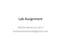 Lab Assignment Mobile Networks Lab 3