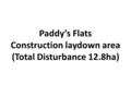 Paddy’s Flats Construction laydown area (Total Disturbance 12.8ha)