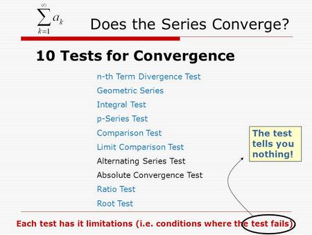 Does the Series Converge?