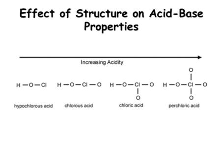 Effect of Structure on Acid-Base Properties. Applications of Aqueous Equilibria.