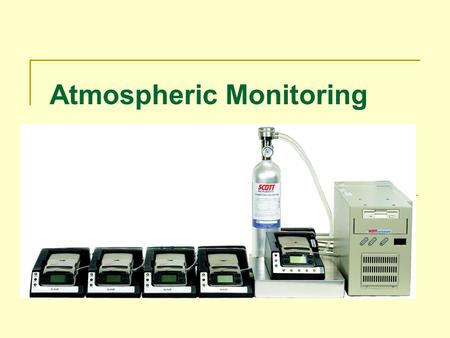 Atmospheric Monitoring. ATMOSPHERIC MONITORING INSTRUCTIONAL GOAL The participant will understand the need for atmospheric monitoring and the types, uses,