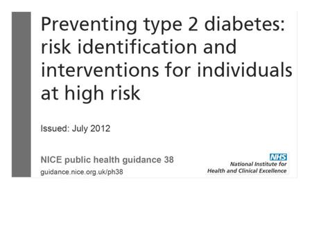 A two stage screening process – the pre-diabetes pathway.