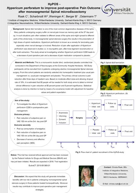 Raak C 1, Scharbrodt W 2,Weninger A 1, Berger B 1,Ostermann T 1 1.Institute of Integrative Medicine, Witten/Herdecke University, Gerhard-Kienle-Weg 4,