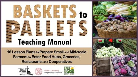 16 Lesson Plans to Prepare Small and Mid-scale Farmers to Enter Food Hubs, Groceries, Restaurants and Cooperatives.