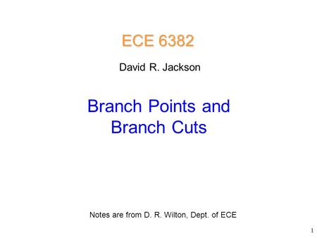 Branch Points and Branch Cuts