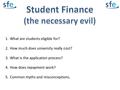 1.What are students eligible for? 2.How much does university really cost? 3.What is the application process? 4.How does repayment work? 5.Common myths.