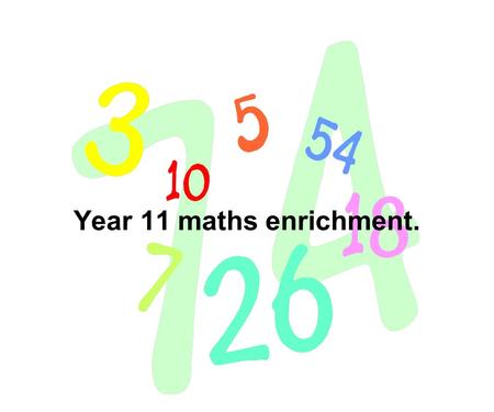 Year 11 maths enrichment.. Roles for your group: Each group must have a: Leader / Spokesperson – Responsible for major decisions and feedback to the class.