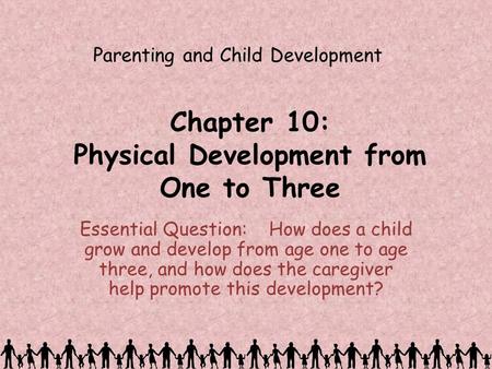 Chapter 10: Physical Development from One to Three Essential Question: How does a child grow and develop from age one to age three, and how does the caregiver.