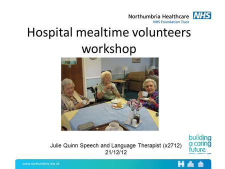 Hospital mealtime volunteers workshop