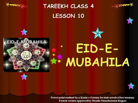 EID-E-MUBAHILA TAREEKH CLASS 4 LESSON 10