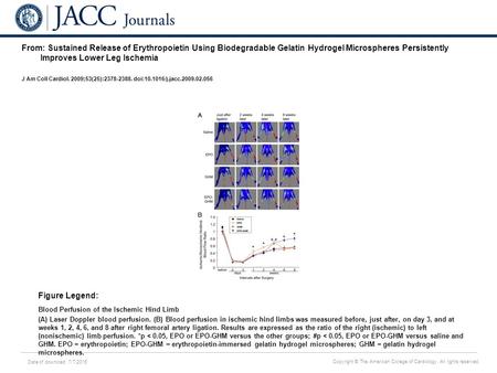 Date of download: 7/7/2016 Copyright © The American College of Cardiology. All rights reserved. From: Sustained Release of Erythropoietin Using Biodegradable.