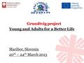 Grundtvig project Young and Adults for a Better Life Maribor, Slovenia 20 th – 24 th March 2013 1.