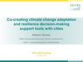 Www.iclei-europe.org Co-creating climate change adaptation and resilience decision-making support tools with cities Alberto Terenzi Officer Sustainable.