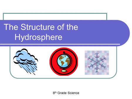 The Structure of the Hydrosphere 8 th Grade Science.