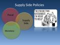 Supply Side Policies Fiscal Supply Side Monetary.