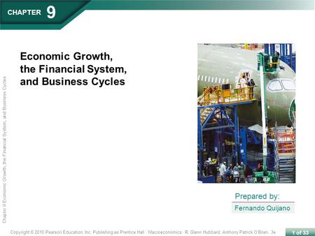 1 of 33 Copyright © 2010 Pearson Education, Inc. Publishing as Prentice Hall · Macroeconomics · R. Glenn Hubbard, Anthony Patrick O’Brien, 3e. Chapter.