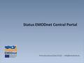 Status EMODnet Central Portal Francisco Souza Dias (VLIZ) -