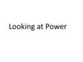 Looking at Power. Changing the Power Balance When I was Powerful How did I feel?What did I do? When I was Powerless How did I feel?What did I do? 2 Siobhan.