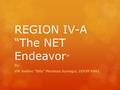 REGION IV-A “The NET Endeavor ” By: VW Avelino “Billy” Mendoza Sumagui, DDGM R4A1.