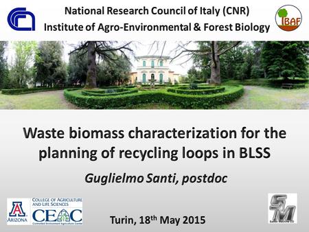 Waste recycling on BLSS Waste biomass Higher plants cultivation on Earth.