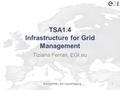 TSA1.4 Infrastructure for Grid Management Tiziana Ferrari, EGI.eu EGI-InSPIRE – SA1 Kickoff Meeting1.