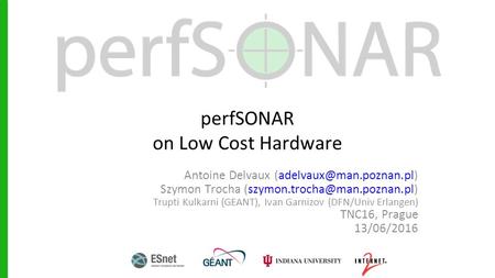 perfSONAR on Low Cost Hardware