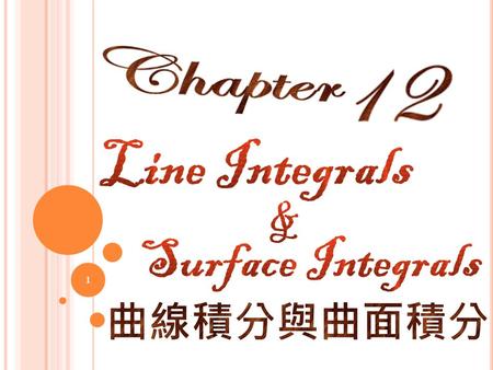 1. 課程大綱 OUTLINE Line Integrals （曲線積分） Surface Integral （曲面積分） 2.